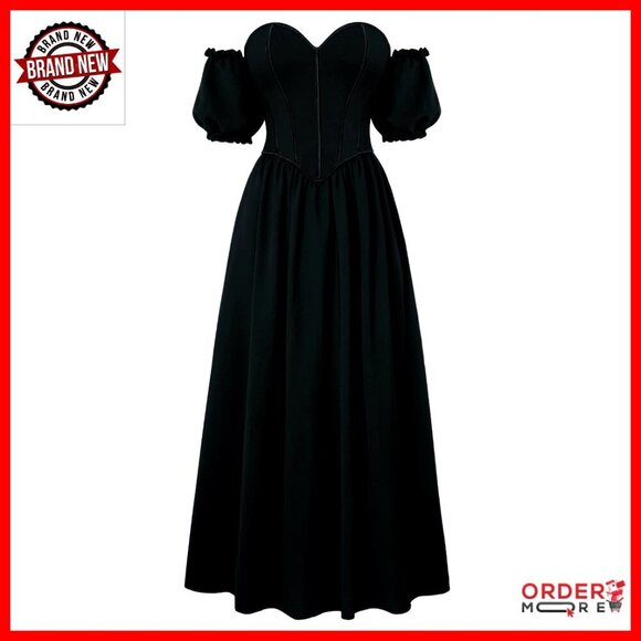Dresses & Skirts - Off Shoulder Corset Dress Sweetheart Neckline Puff Sleeve Renaissance Elegant